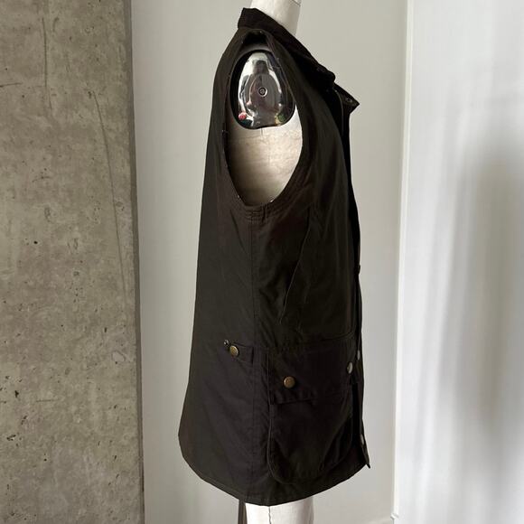 Barbour Westmorland Mens Wax Waistcoat - Olive Medium - Picture 2 of 9